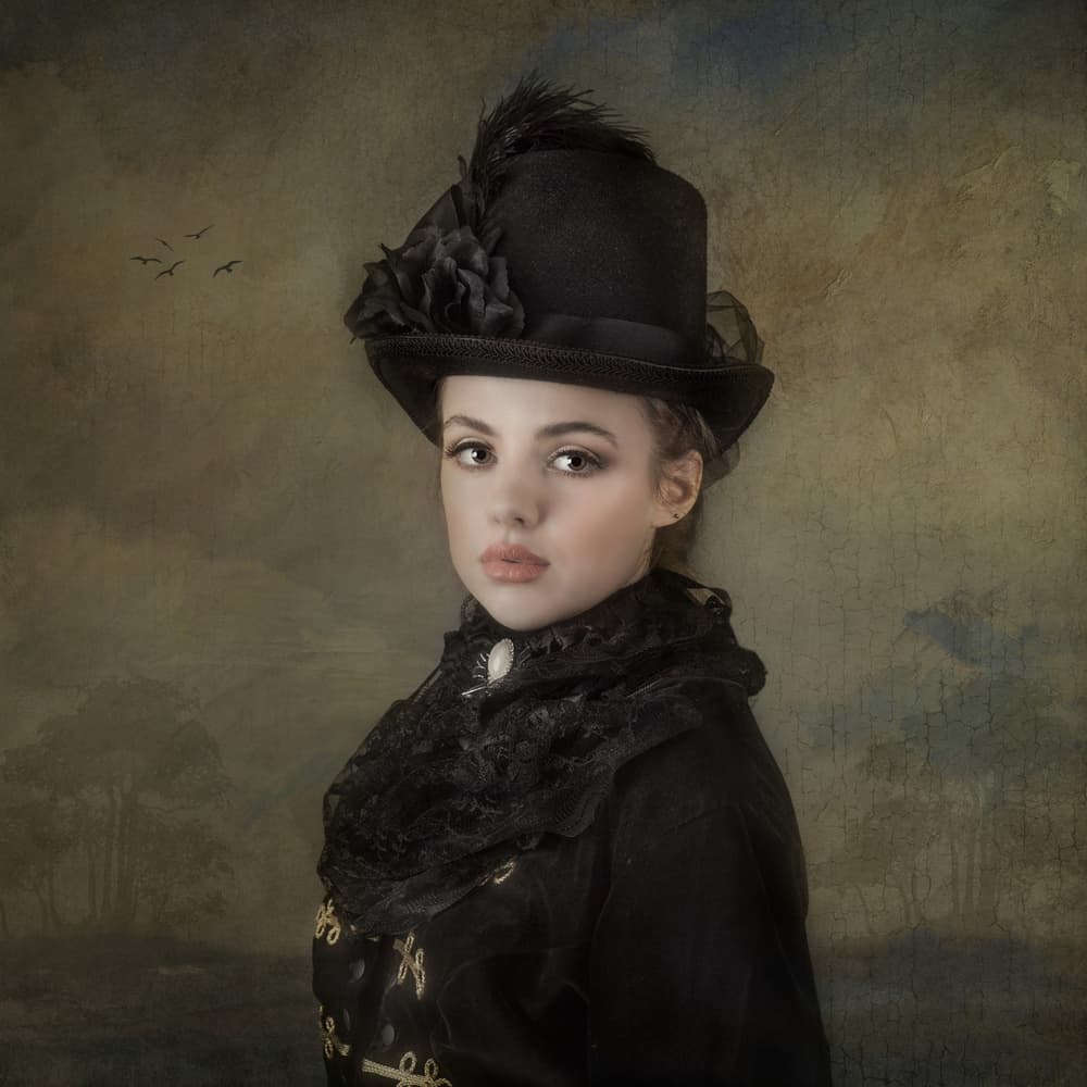 Victorian Girl Portrait by Joan Blease — canvas wall art