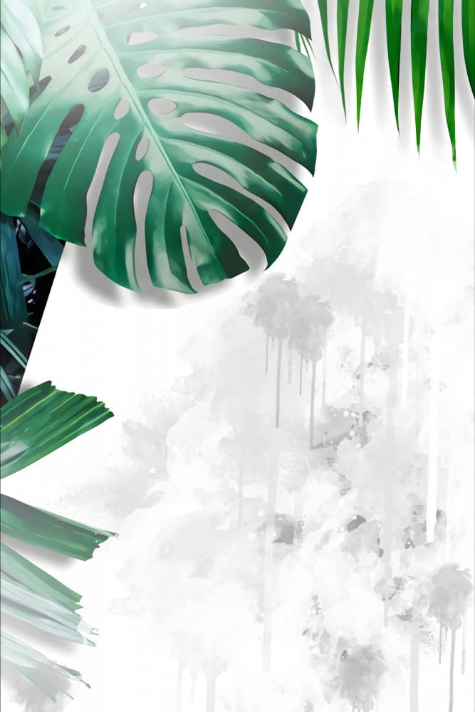 Tropical Leaf Watercolor by Rafal Kulik — canvas wall art