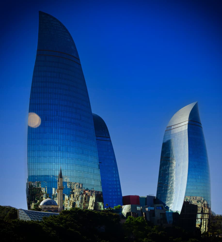 Baku Flame Towers by Eden Antho — canvas wall art