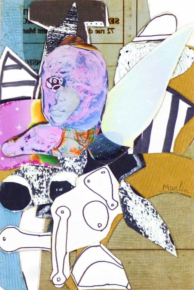 Surreal Collage Portrait by Pascal Marlin — canvas wall art