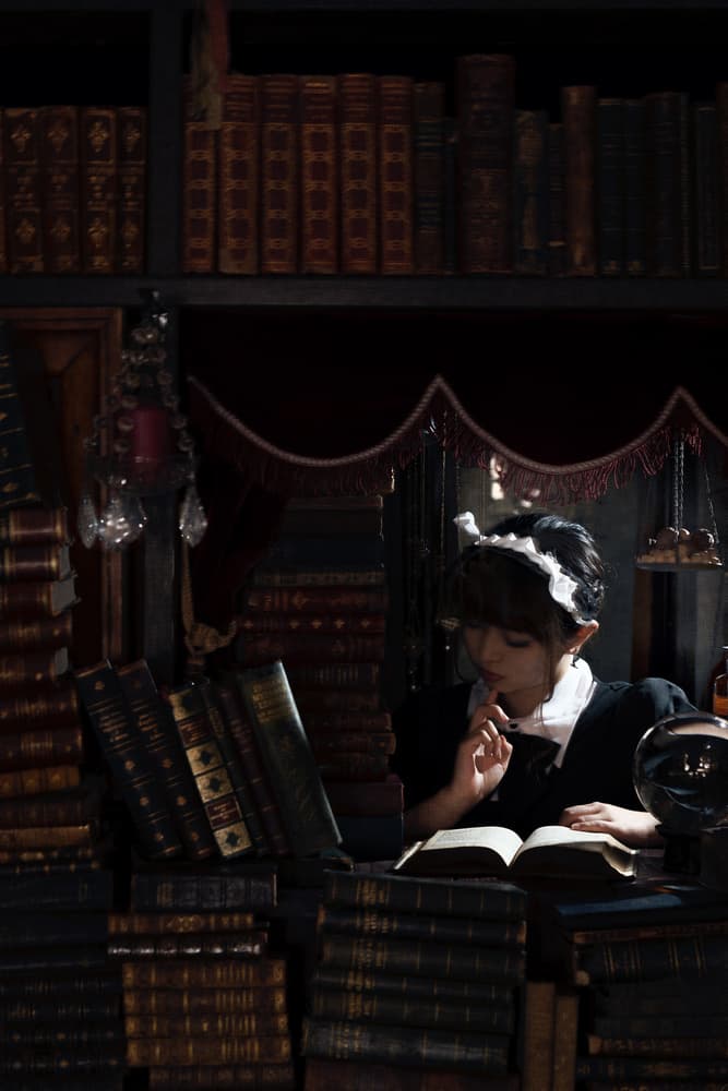 Thoughtful Library Study by Yasuhiro Ujiie — canvas wall art