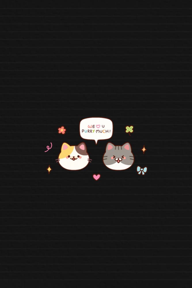 Cute Cats Purry Love by Xuan Thai — canvas wall art