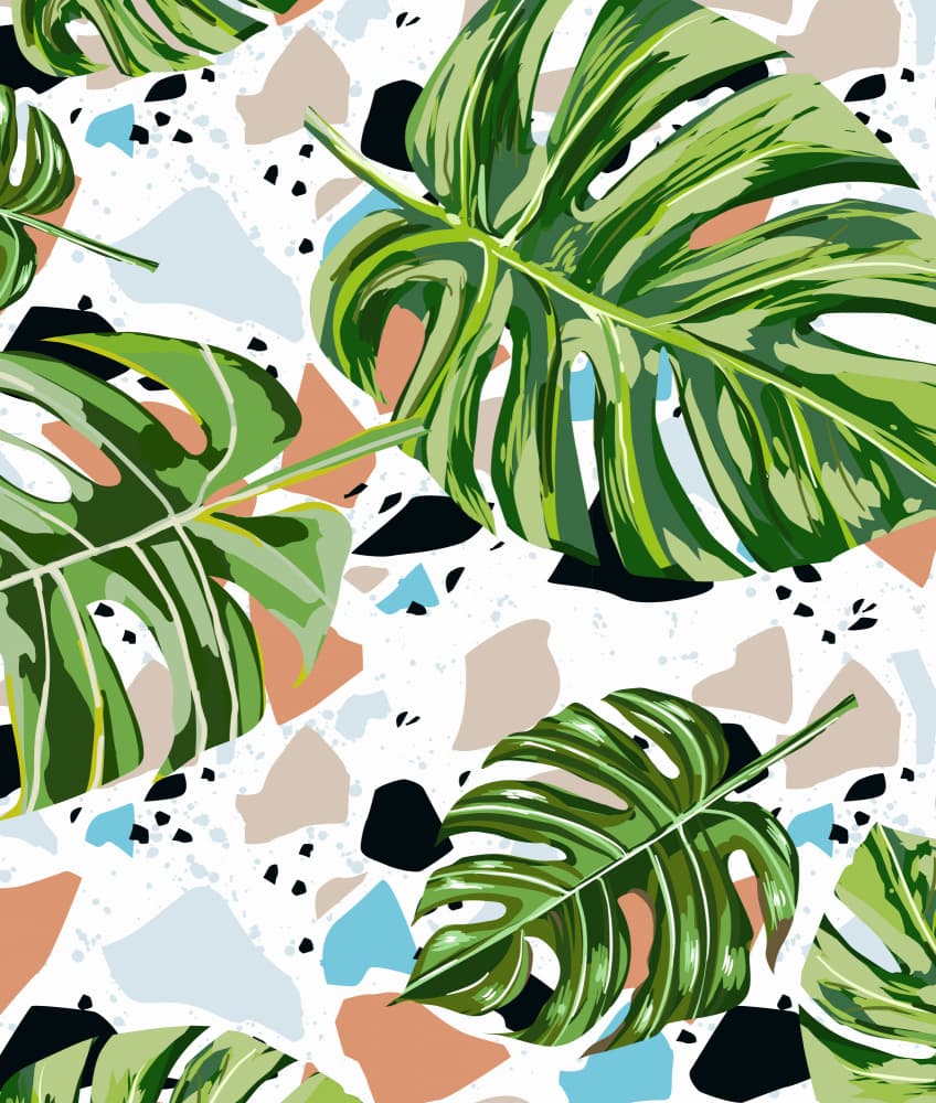 Tropical Monstera Pattern by Uma Gokhale — canvas wall art