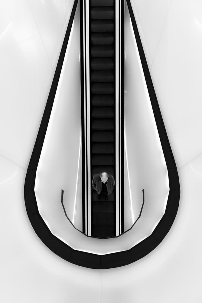 Ascending Modern Escalator by João Castro — canvas wall art