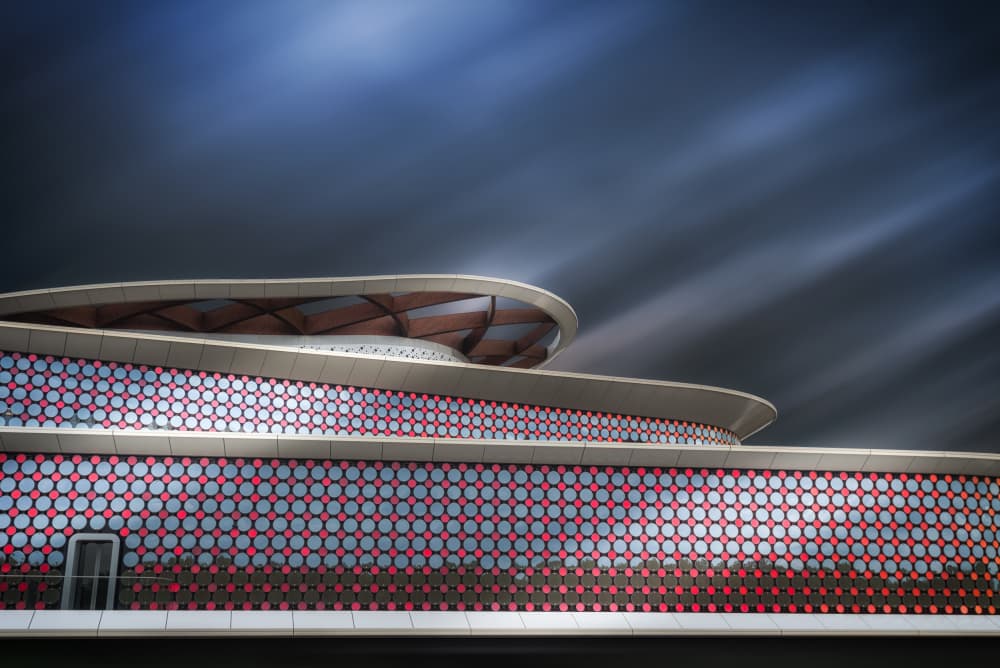 Modern Architecture Dramatic Sky by Michiel Hageman — canvas wall art