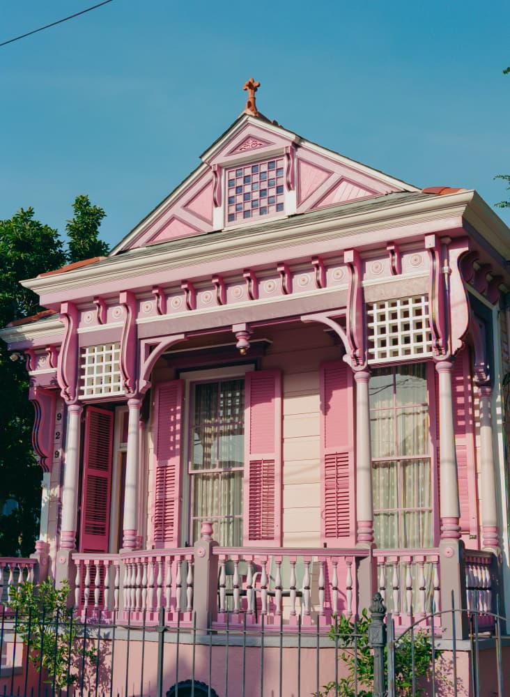Charming Pink Victorian House by Bethany Young — canvas wall art