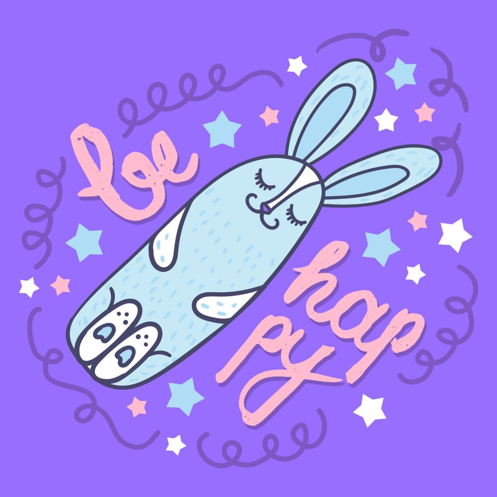 Happy Bunny Dream by Marika Barsrsind — canvas wall art