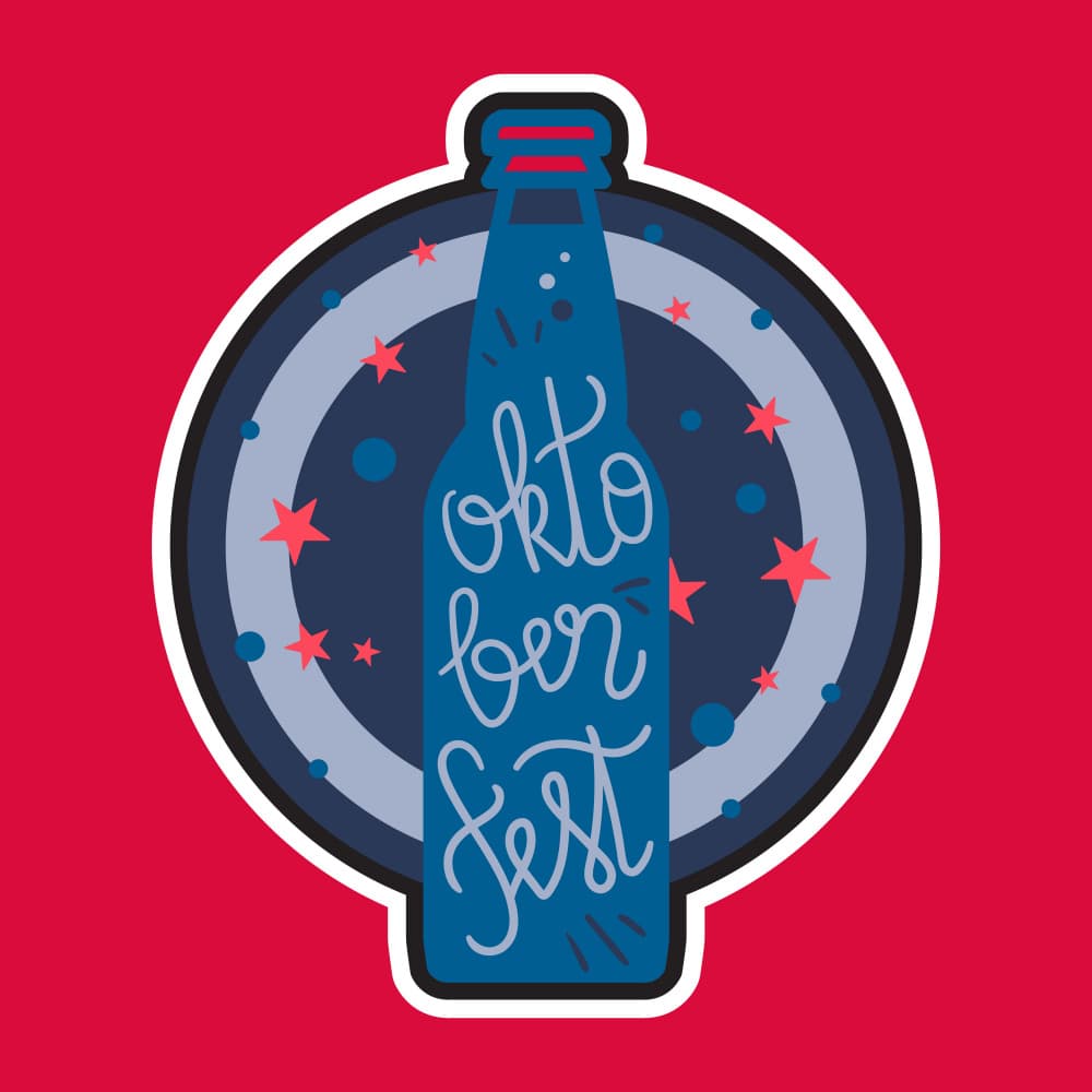 Oktoberfest Beer Bottle by Marika Barsrsind — canvas wall art