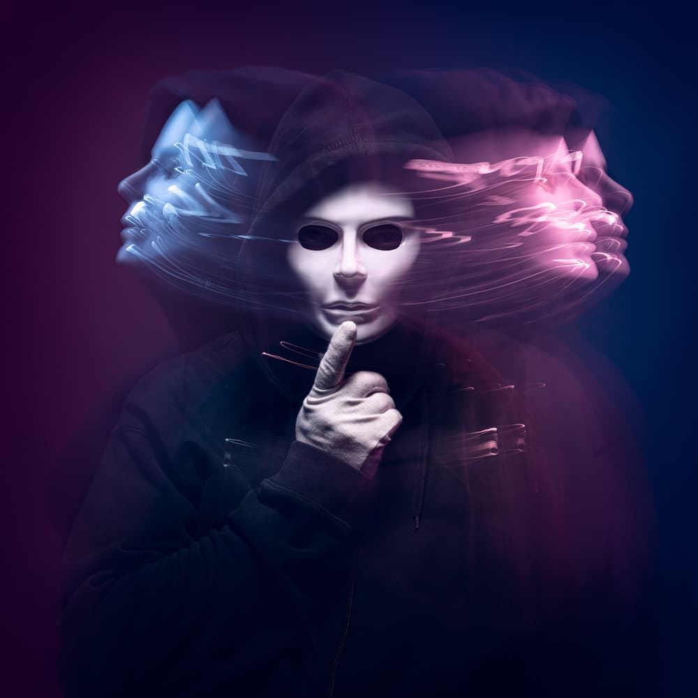 Enigmatic Masked Figure by Petri Damstén — canvas wall art