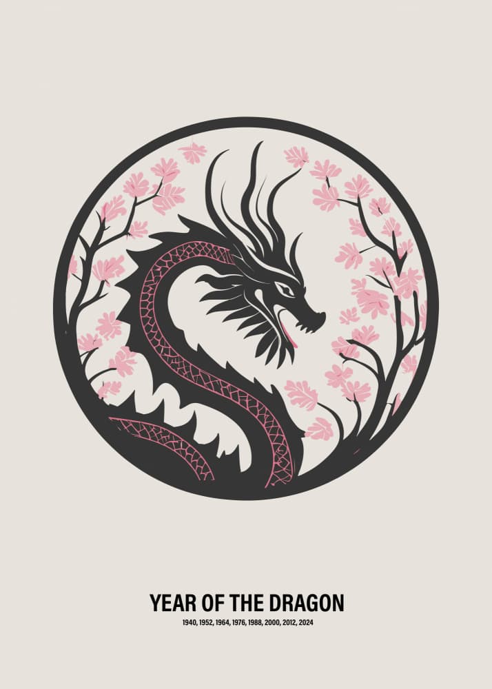 Year Of The Dragon by Paperago — canvas wall art