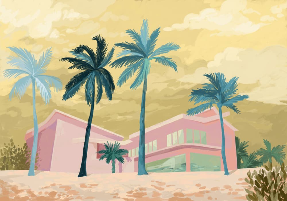 The Pink House by Goed Blauw — canvas wall art