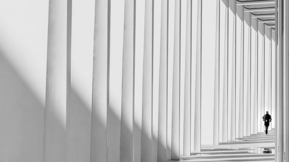 Geometric Hallway Walk by Jean-Marc Aloy — canvas wall art