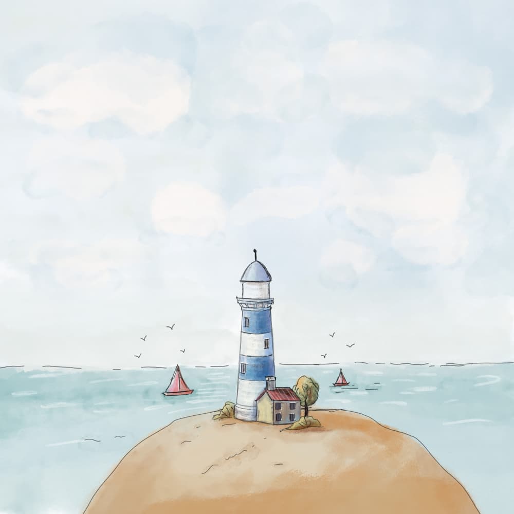 Coastal Lighthouse Home by Xuan Thai — canvas wall art