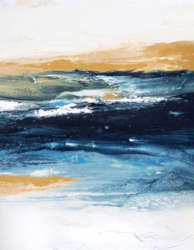 Deep Blue Ocean Gold by Alyson Storms — canvas wall art