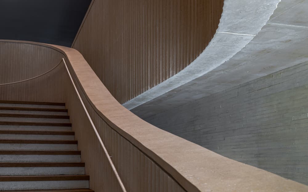 Curved Modern Staircase by Gila Koller — canvas wall art