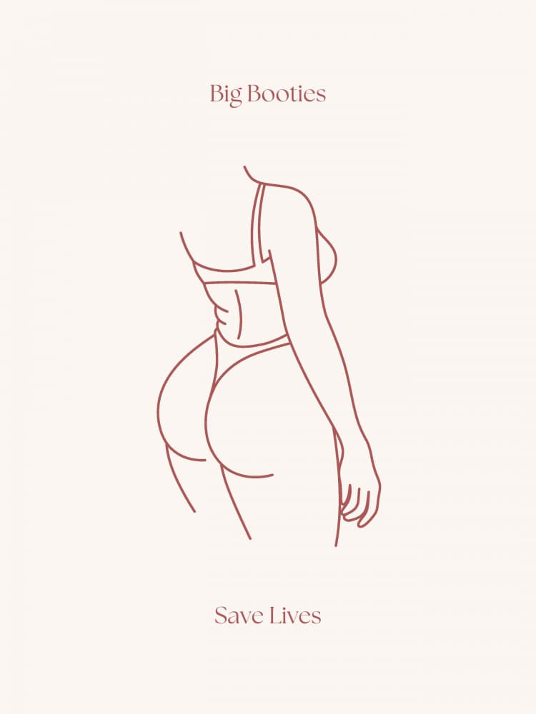 Big Booties Save Lives by Nazma Khokhar — canvas wall art