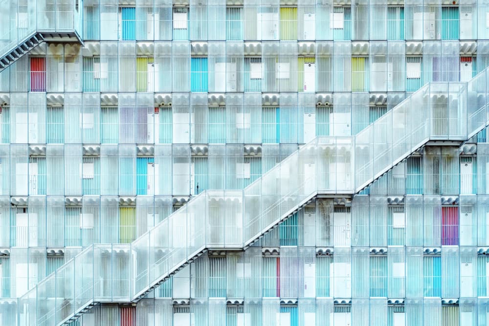 Colorful Pastel Facade by Tomoshi Hara — canvas wall art