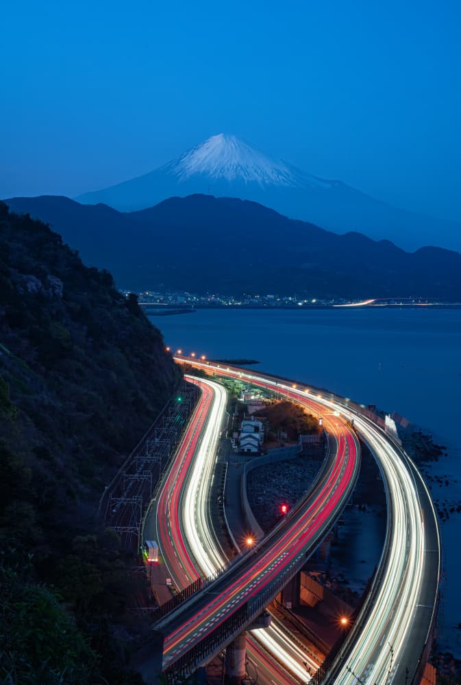 Mount Fuji Highway Lights by Vu van quan — canvas wall art