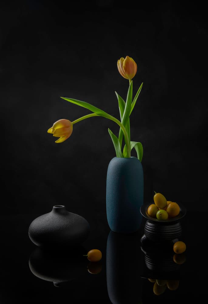 Elegant Tulips Still Life by Binbin L. — canvas wall art