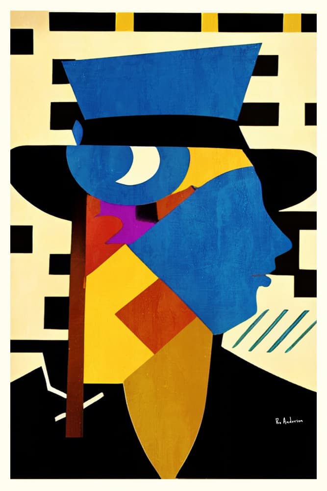 Abstract Man in Hat by Bo Anderson — canvas wall art
