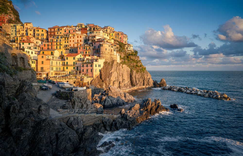 Vibrant Italian Coastal Village by Daniel Murphy — canvas wall art