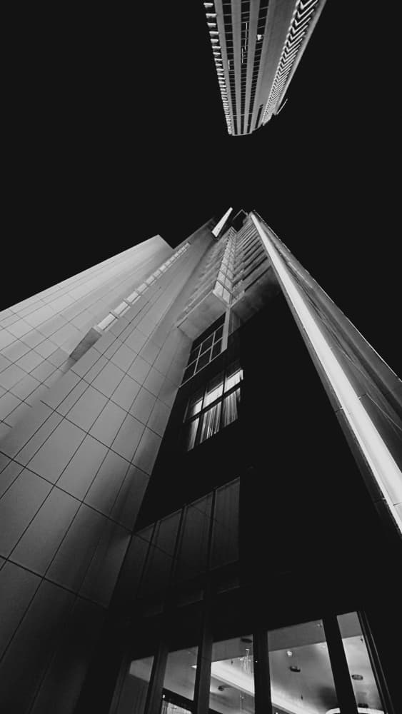 Towering City Night by Reza Mohammadi — canvas wall art