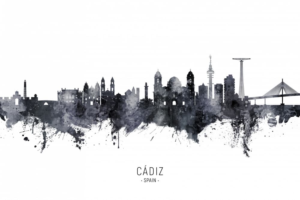Cádiz Spain Skyline by Michael Tompsett — canvas wall art