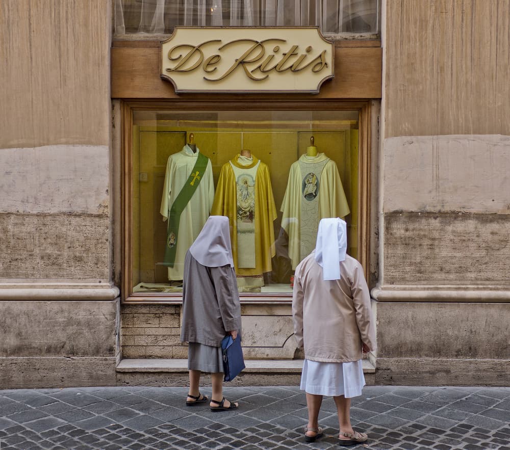 Nuns View Clergy Attire by Lorenzo Grifantini — canvas wall art