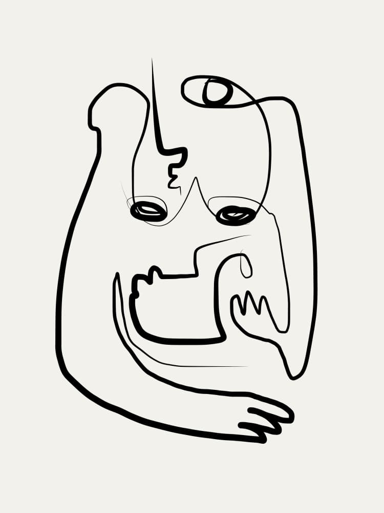 Intertwined Faces by Little Dean — canvas wall art