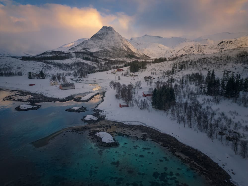 Snowy Mountain Fjord by David Martin Castan — canvas wall art
