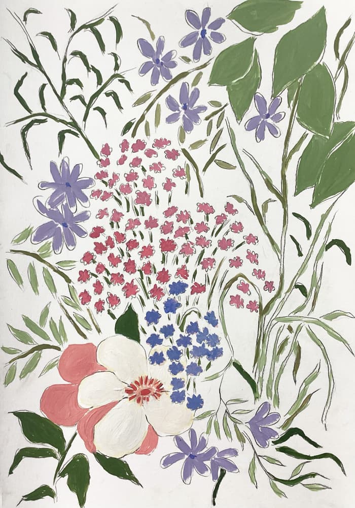 Colorful Garden Blossoms by Rushati Chowdhury — canvas wall art