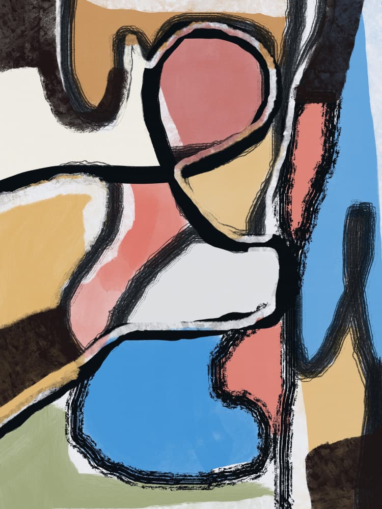Colorful Abstract Forms by Little Dean — canvas wall art