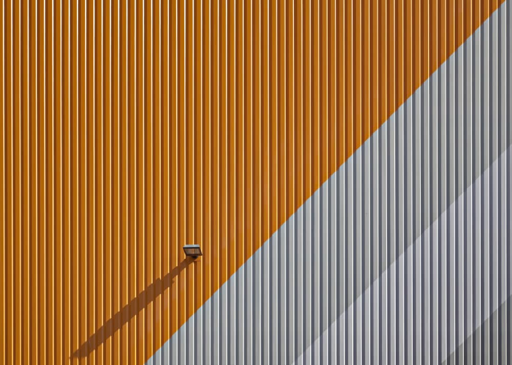 Sunlit Orange Grey Wall by Hans Peter Rank — canvas wall art