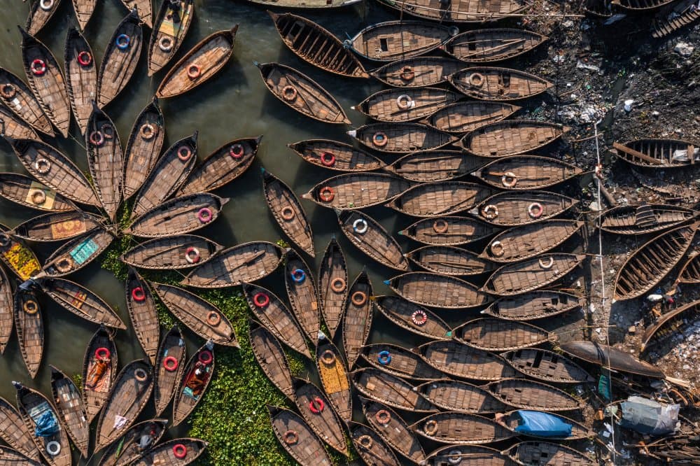 Aerial Boat Pattern by Anindita Roy — canvas wall art