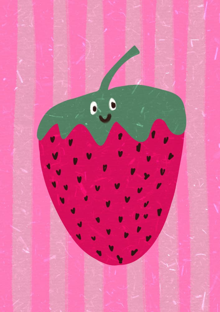 Hello strawberry by Raissa Oltmanns — canvas wall art