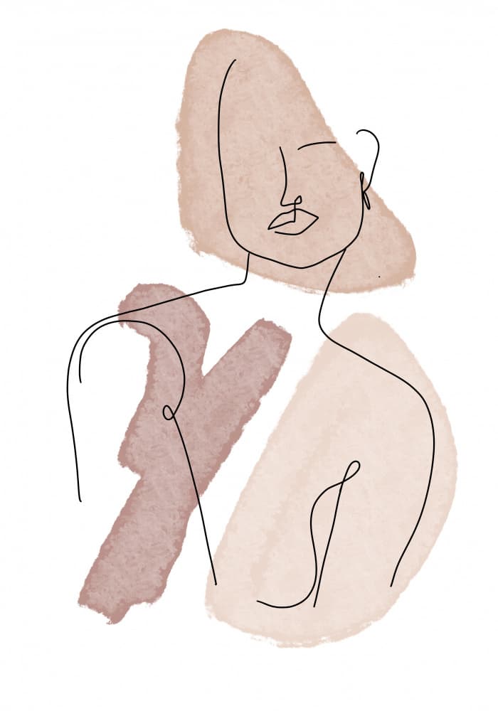 Abstract Line Woman by Veronika Boulová — canvas wall art