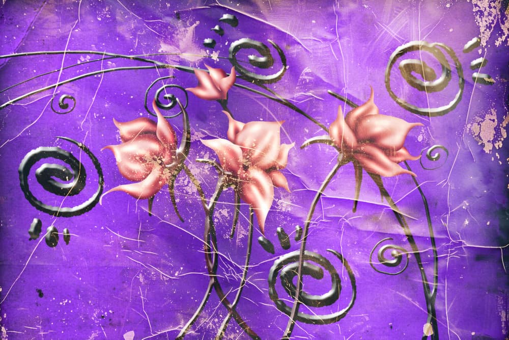 Purple Floral Swirls by Rafal Kulik — canvas wall art