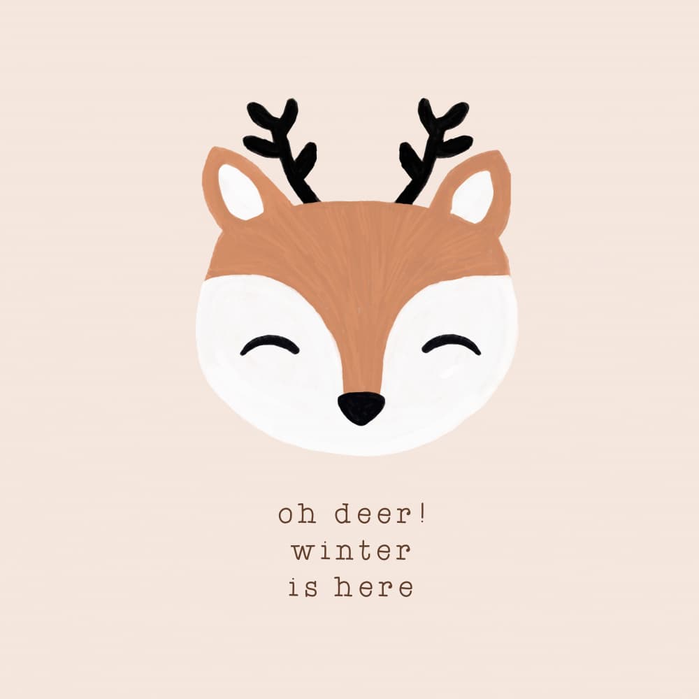 Cute Winter Deer by Orara Studio — canvas wall art