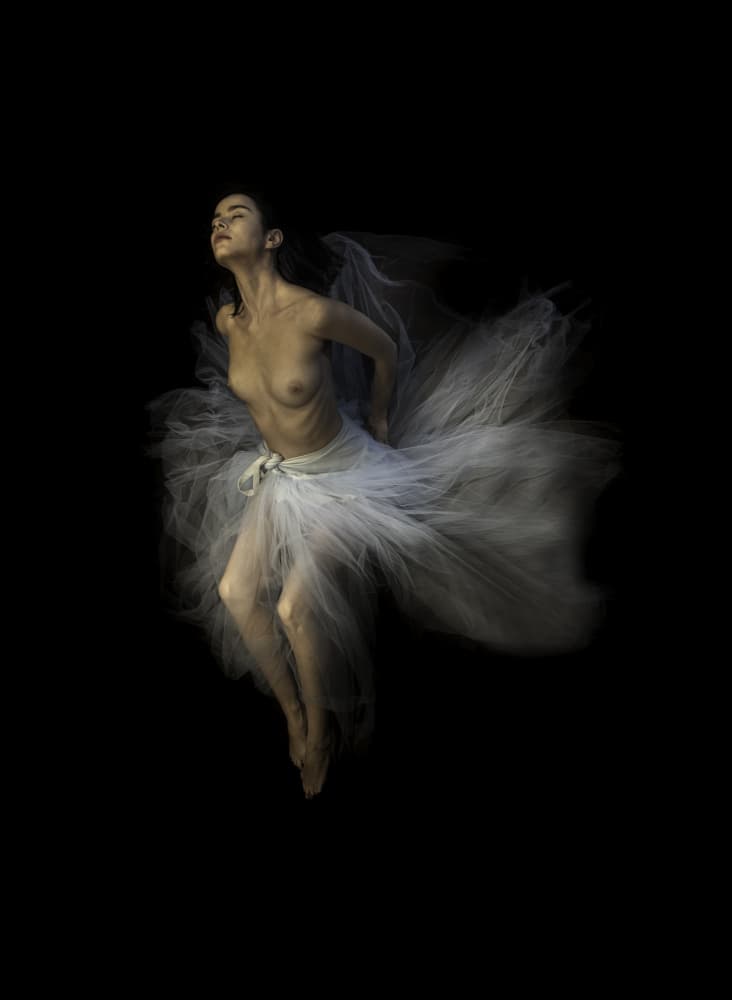 Underwater Ballet Nude by Moris Raskin — canvas wall art