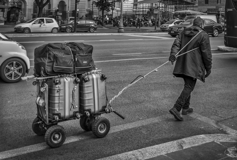Urban Luggage Journey by Giuseppe Grimaldi — canvas wall art