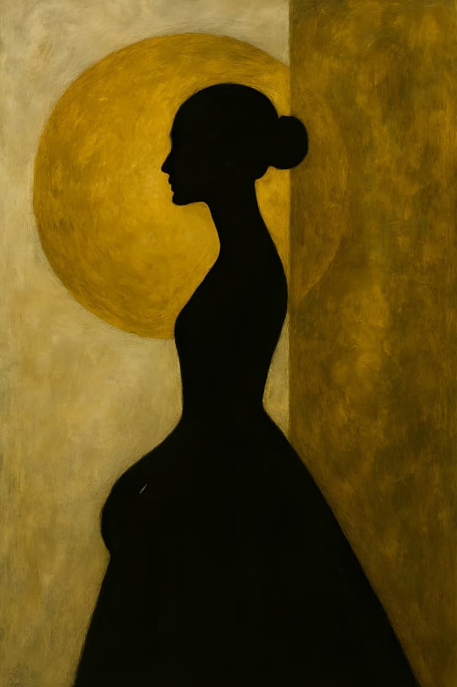 Elegant Golden Profile by HUGO — canvas wall art
