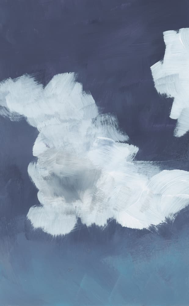 Dreamy Blue Clouds by Bronwyn Baker — canvas wall art