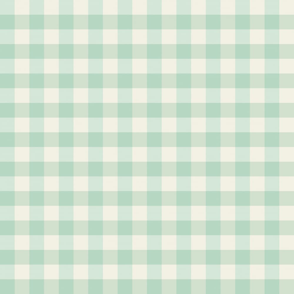 Classic Gingham Mint and pale cream for Farmers Market seamless pattern by Annick — canvas wall art