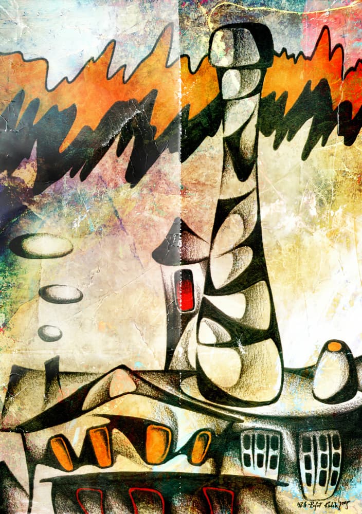 Abstract Cityscape Tower by Rafal Kulik — canvas wall art
