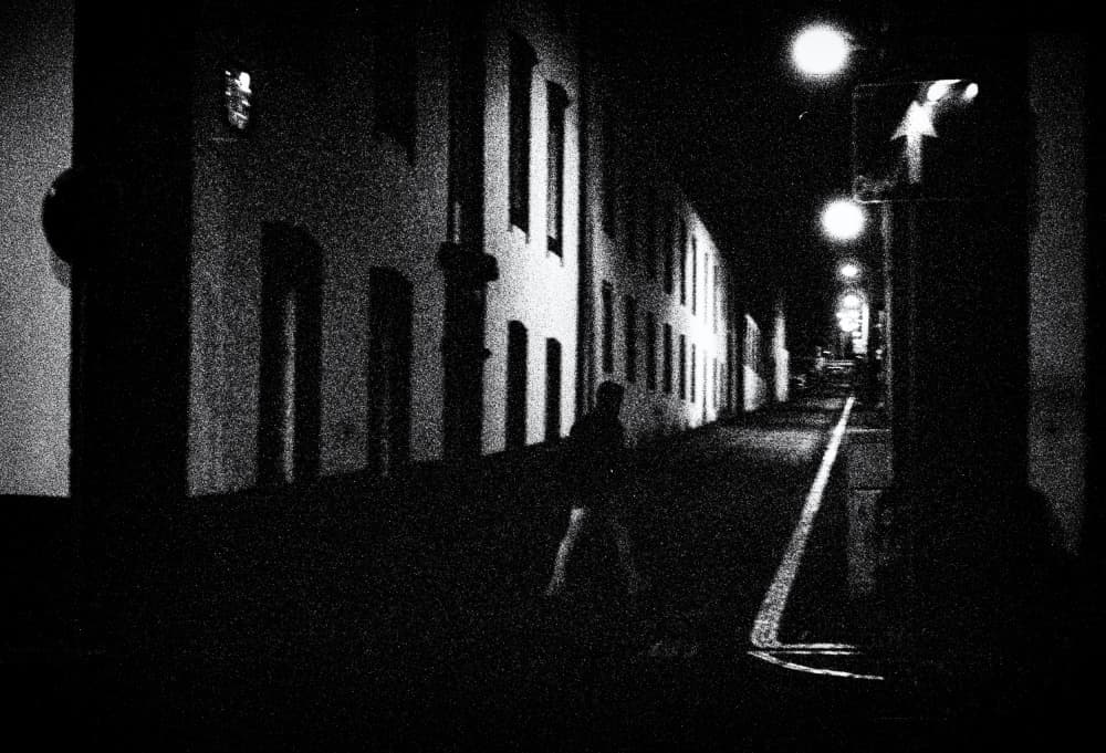 Lone Figure Dark Alley by Paulo Abrantes — canvas wall art