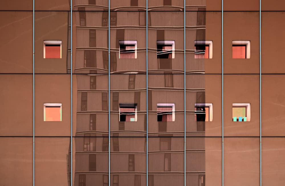 Abstract Building Reflections by Harry Verschelden — canvas wall art