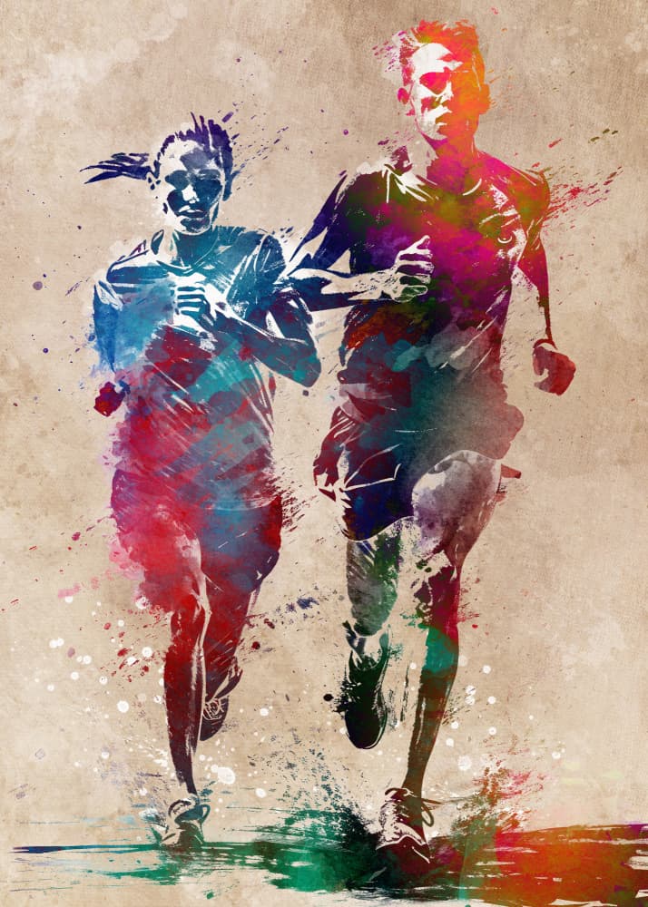 Dynamic Running Art by Justyna Jaszke — canvas wall art