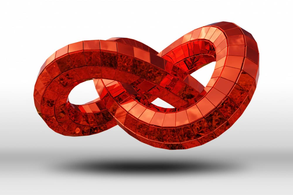 Gleaming Red Infinity by Rafal Kulik — canvas wall art