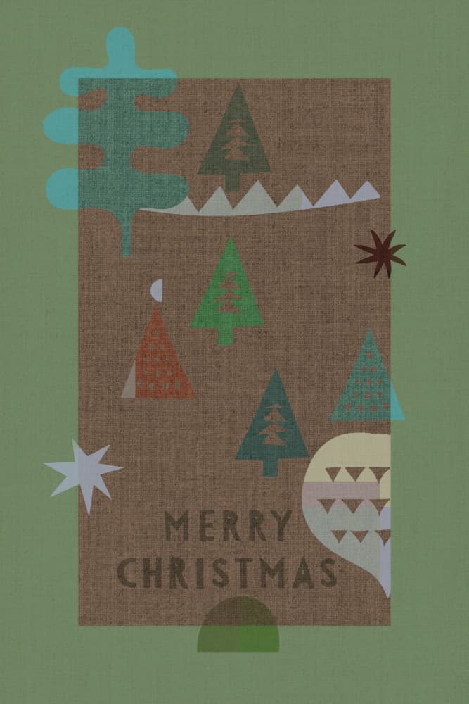 Merry Christmas Trees by casa cartissi — canvas wall art
