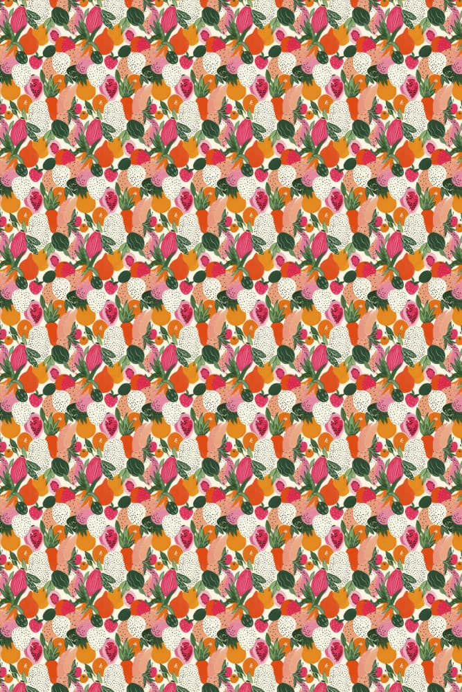 Vibrant Fruit Tapestry by Treechild — canvas wall art